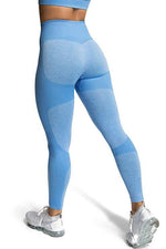 Load image into Gallery viewer, Sky Blue Booty Pop Seamless Leggings
