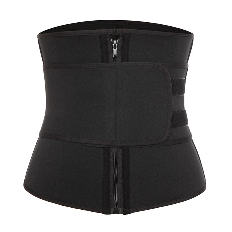 Premium Waist Trainer - Double Compression Straps with Supportive Zipper